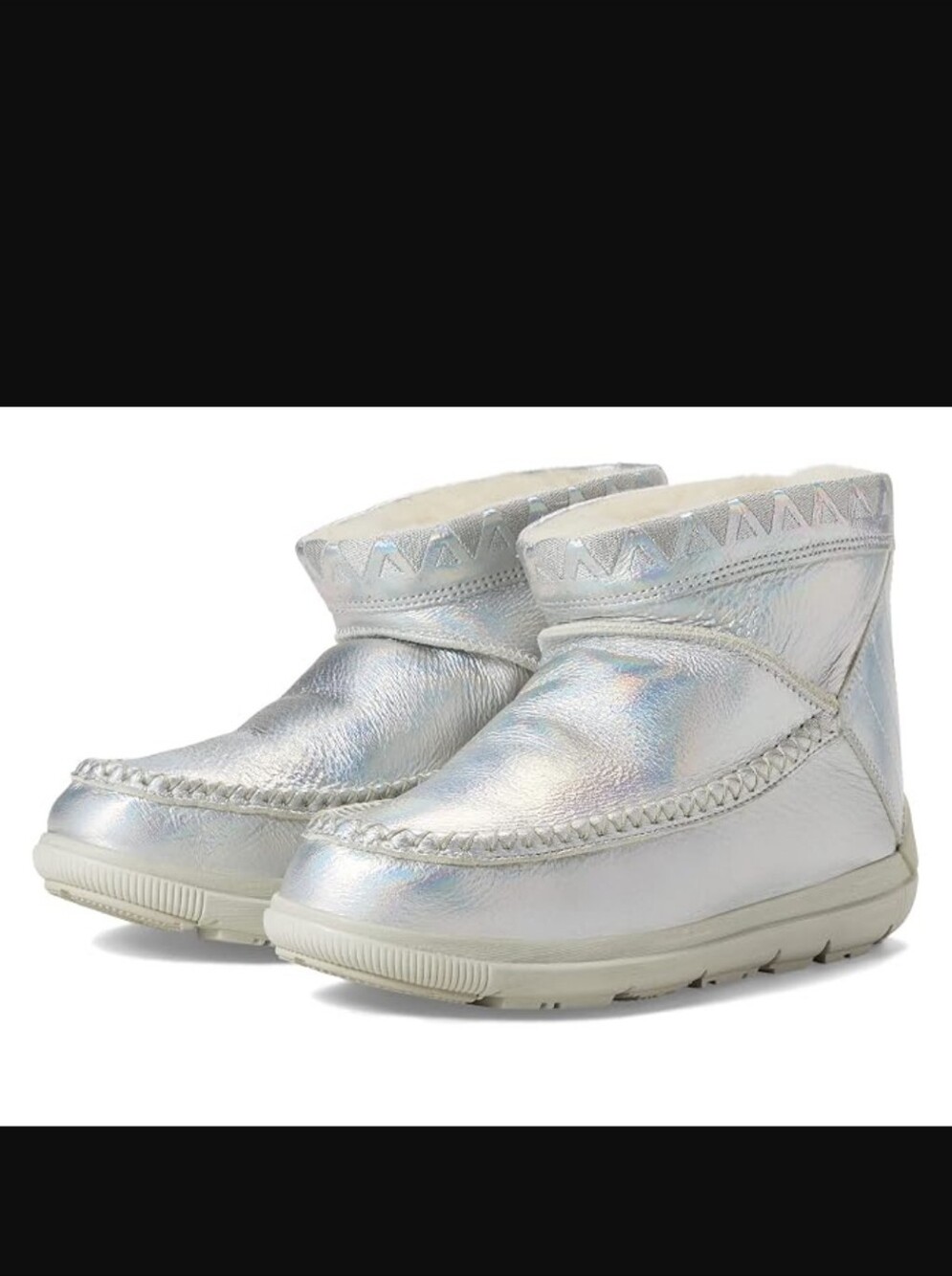 Manitobah Mukluks WR Reflections Ankle Boots 6 Silver